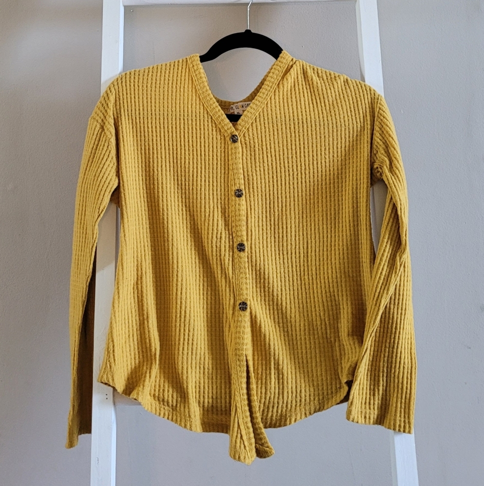 Mustard yellow, glam girl, button up